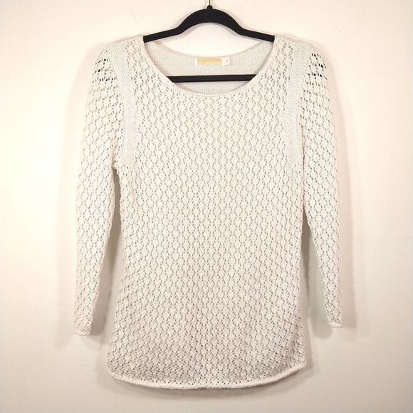 Christina White Crochet Three Quarter Length Shirt - Picture 1 of 7